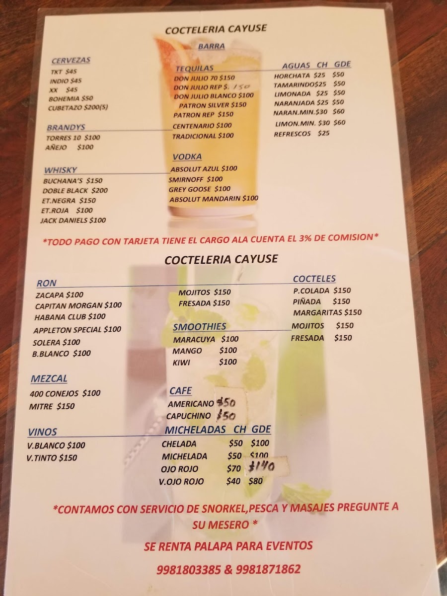 Cockteleria Chayito / Cayuse Menu - Image 4